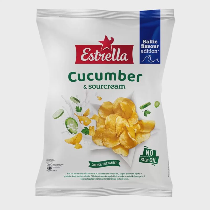Bulvių trašk. ESTRELLA CUC. & SOUR CR. 170 g