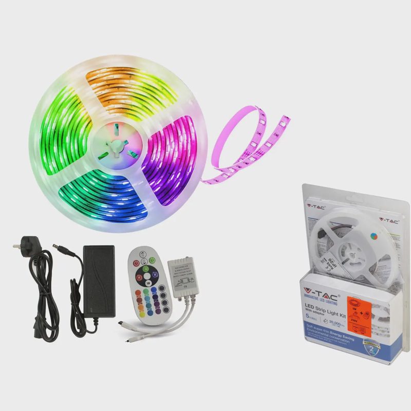 Spalv.led juosta V-TAC, 5 m,24 w-2100 lm