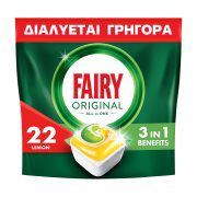 Fairy Original Κάψουλες Πλυντηρίου Πιάτων Λεμόνι 22τεμ.