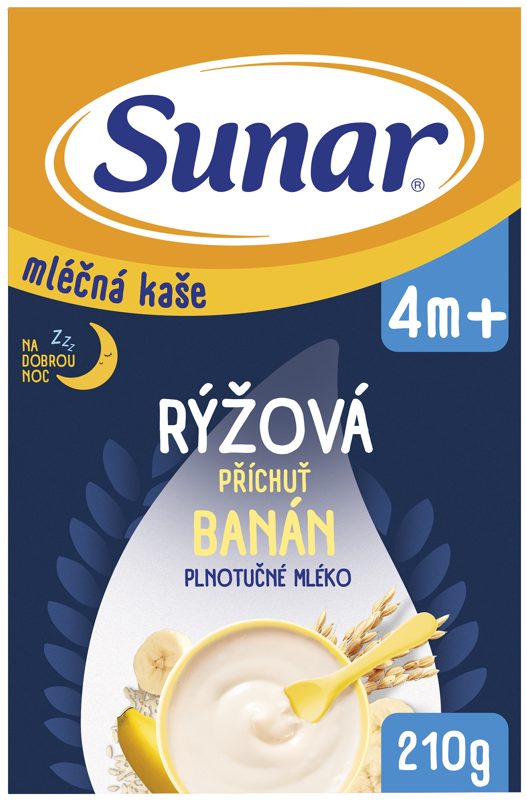 Sunar Mléčná kaše na dobrou noc rýžová příchuť banán 210g