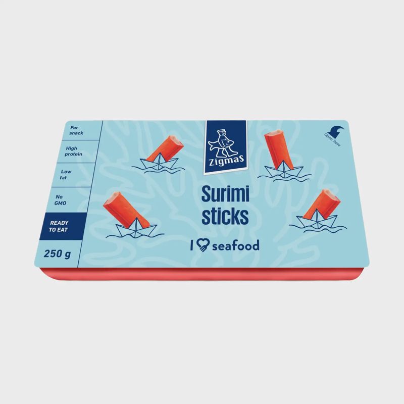 Atšald.krabų lazdelės iš surimio ZIGMAS, 250g