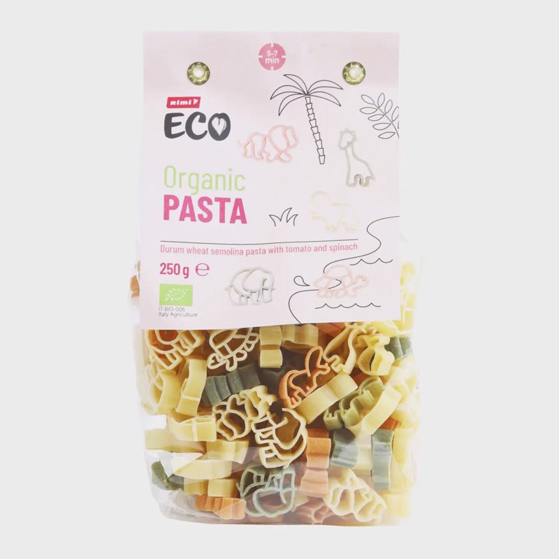 Ekol. makaronai RIMI ECO TROCOLOR ZOO, 250 g