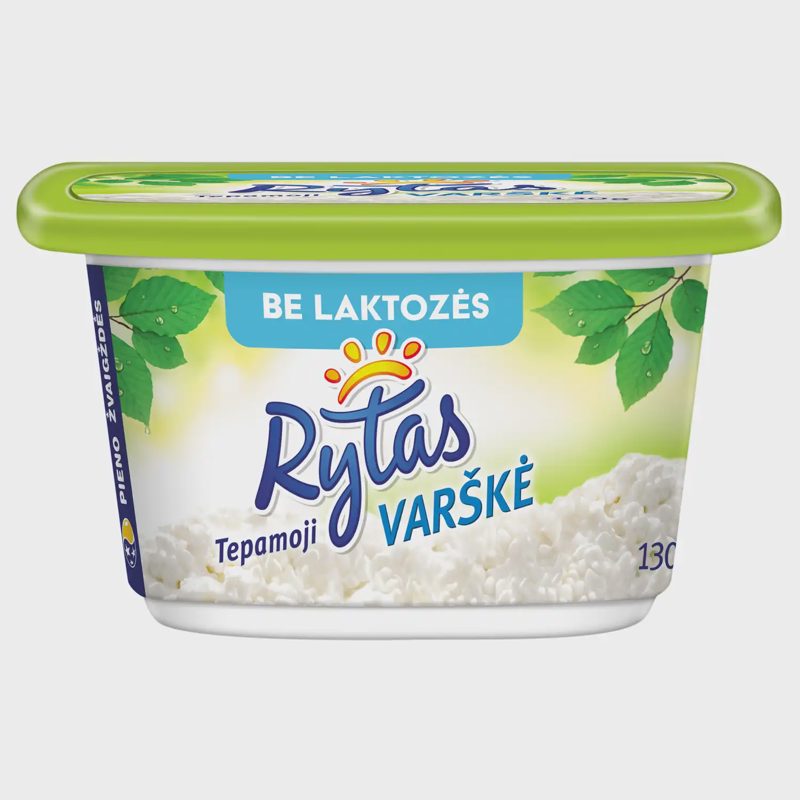 Tepamoji varškė be laktoz. RYTAS, 17 %, 130 g