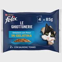 Felix Agail Υγρή Τροφή Γάτας με Σολομό-Τόνο σε Ζελέ 4x85gr