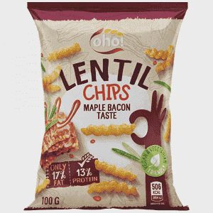 Oho Chips Από Φακή Γεύση Μπεϊκον & Σφένδαμο 100gr