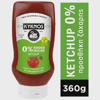 Kyknos Κέτσαπ Χωρίς Ζάχαρη Πλαστική Φιάλη 360gr