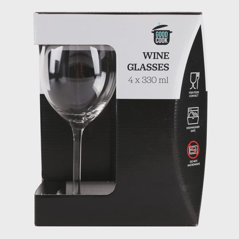 Vyno taurės GOOD COOK, 330 ml, 4 vnt.
