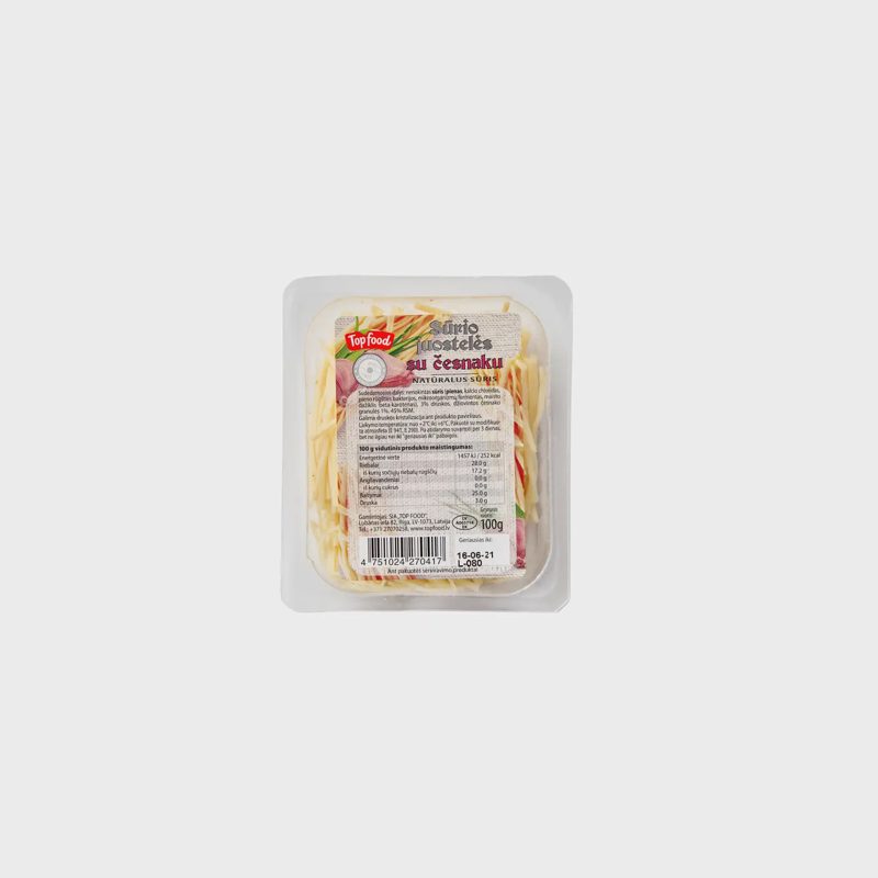 Sūrio juostelės su čes. TOP FOOD, 45 %, 100 g