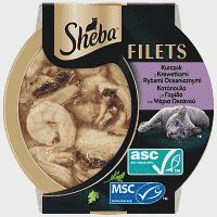 Sheba Filets Υγρή Τροφή Κοτόπουλο Γαρίδα Ψάρι Ωκεανού Φάκελος 60gr