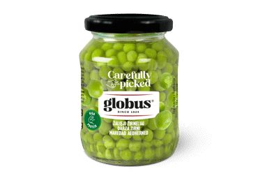 Konservuoti smulkūs žalieji žirneliai GLOBUS, stiklainyje, 330 g
