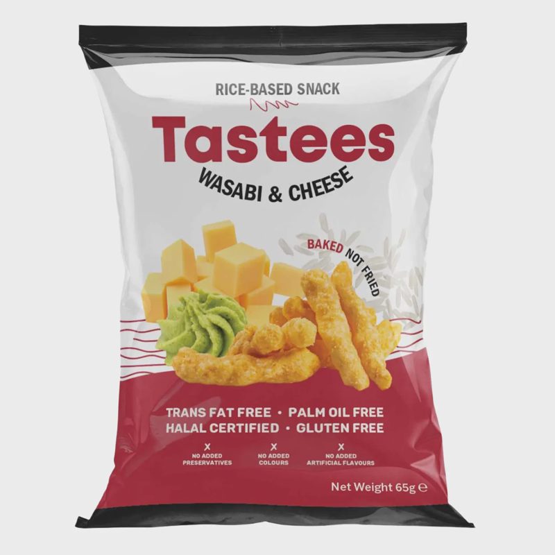 Ryžių užkandis sūrio sk. TASTEES WASABI, 65 g