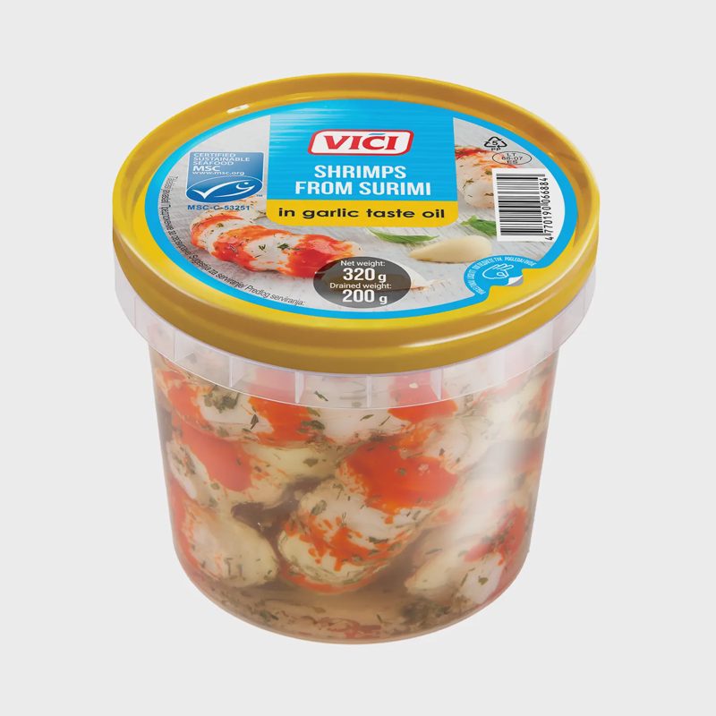 Didžios.surimio krevetės česn.sk.al.VIČI,320g