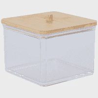 Home Comfort Πλαστική Θηκή Τετράγωνη Με Bamboo Καπάκι