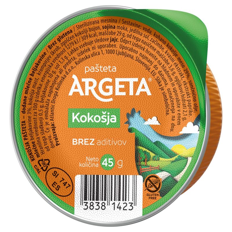 PAŠTETA ARGETA KOKOŠJA 45 g