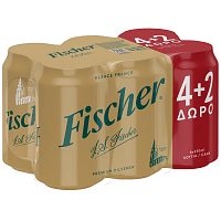 Fischer Μπίρα Κουτί 330ml 4+2Δώρο