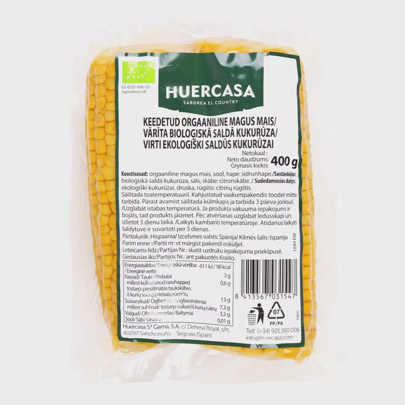 Ekologiškos virtos kukurūzų burbuolės, 400 g