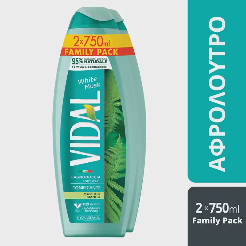 Vidal Shower Gel Wh Musk Family Pack 2x750ml