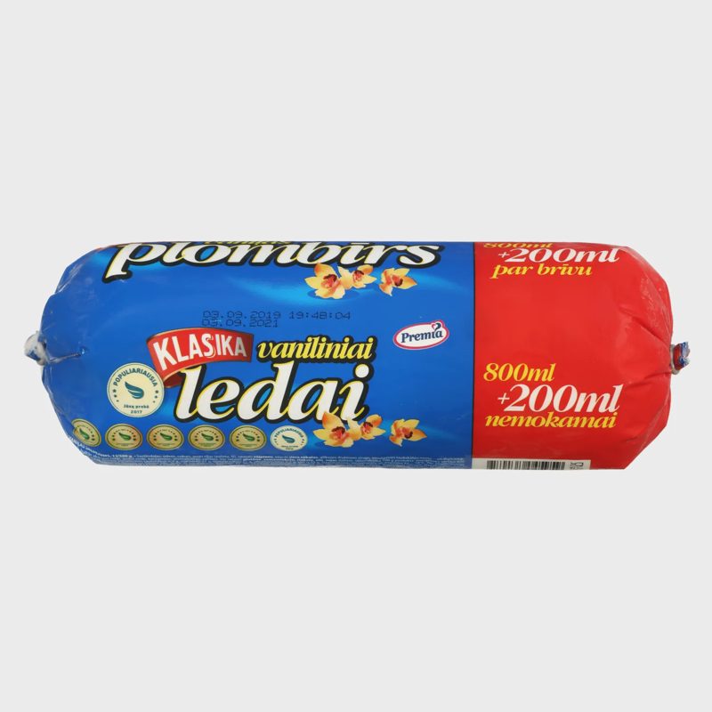 Vaniliniai valg. ledai KLASIKA, 1 l / 500 g