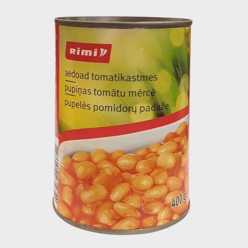 Pupelės pomidorų padaže RIMI, 400 g / 200 g