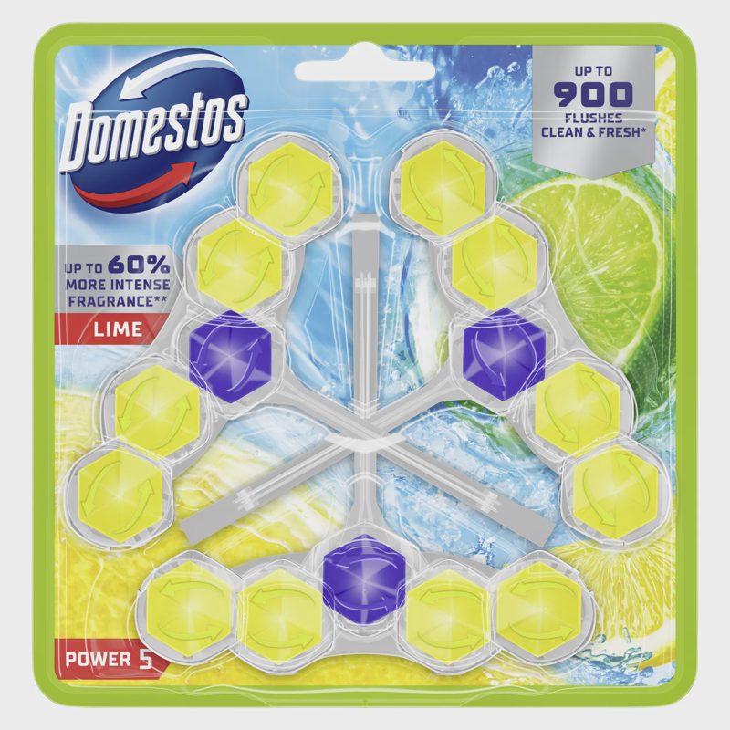 Tualeto blokelis DOMESTOS P5 LIME, 3 x 50 g