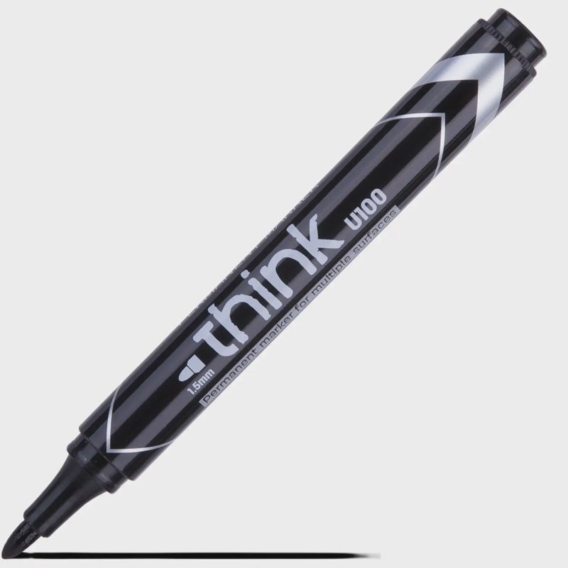 Ilgalaikis žymeklis DELI U100, 1,5 mm, juodas