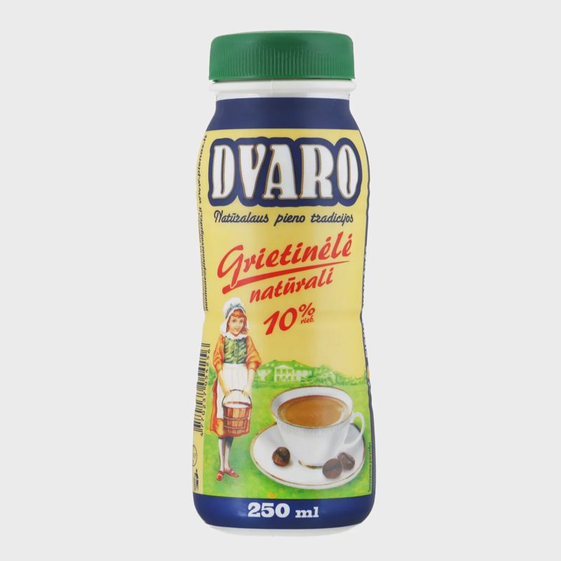 DVARO ster. grietinėlė kavai, 10 %, 250 ml