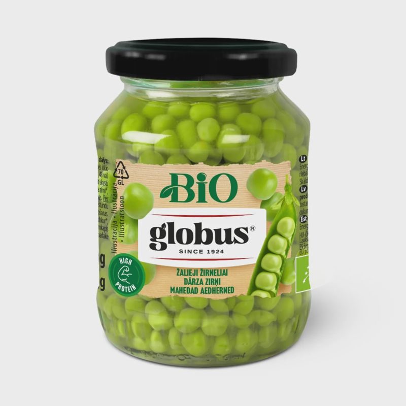 Ekologiški žalieji žirneliai GLOBUS, 330 g