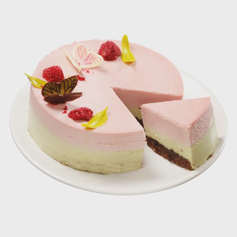 Pistacijų ir aviečių tortas (mažas), 1 kg