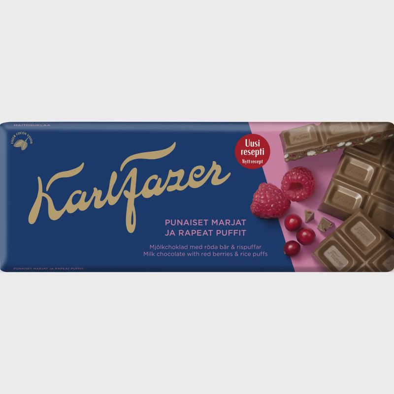 Pieninis šokoladas su uog. KARL FAZER, 180 g
