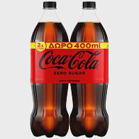 Coca Cola Zero 1,5lt (2τεμ) Τα 400ml Δώρο