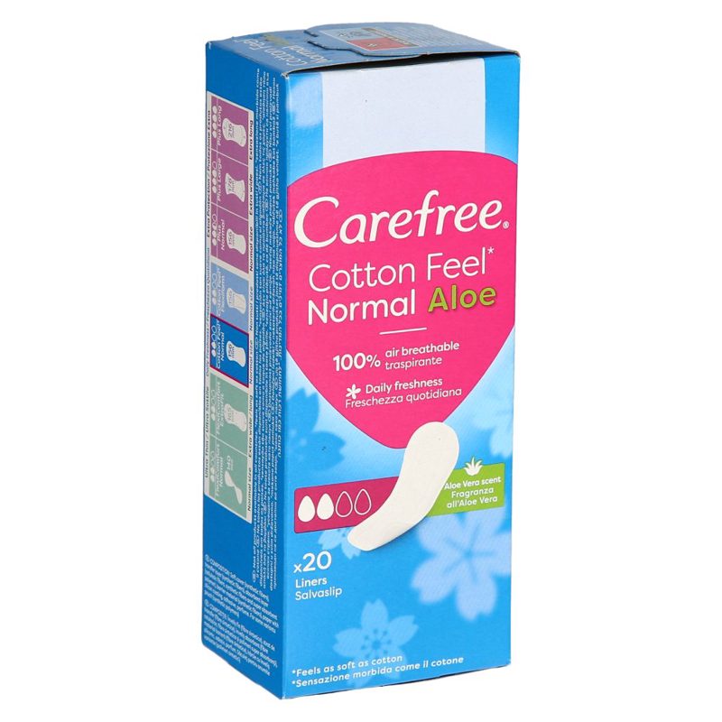 Carefree Cotton Feel* Normal Aloe Fragranza All'Aloe Vera Salvaslip 20 Pz