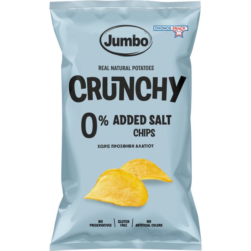 Jumbo Crunchy Chips Χωρίς Αλάτι & Χωρίς Γλουτένη 140gr