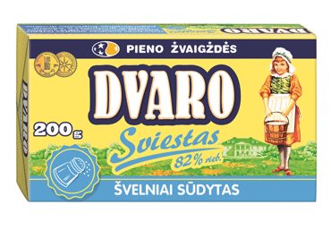 Švelniai sūdytas DVARO sviestas, 82 %, 200 g