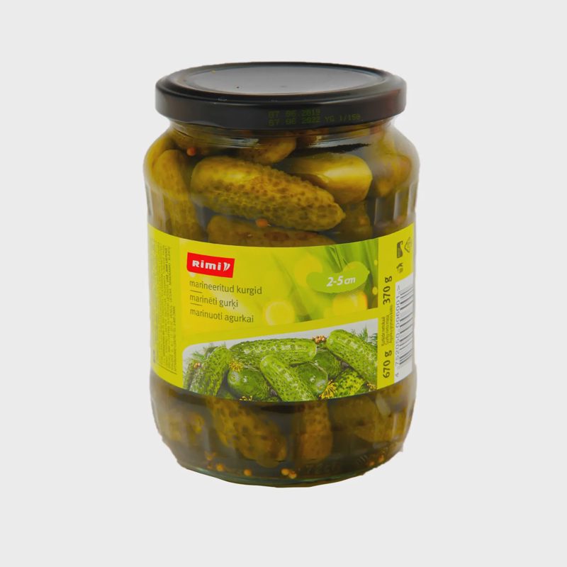 Marin. agurkai RIMI, 2 - 5 cm, 670 g / 370 g