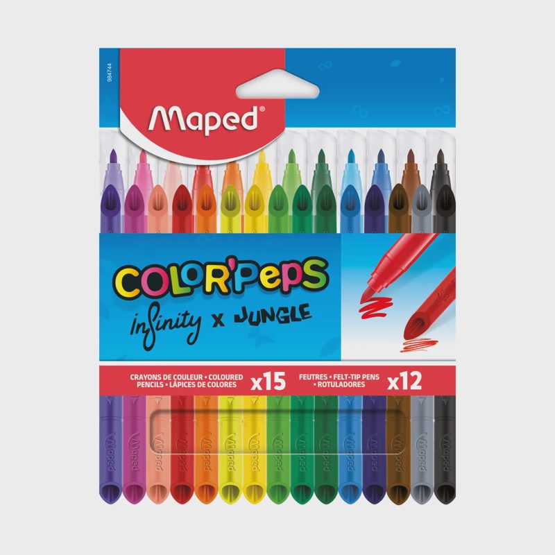Flomasteriai MAPED COLORPEPS, 12+15 vnt, BS26