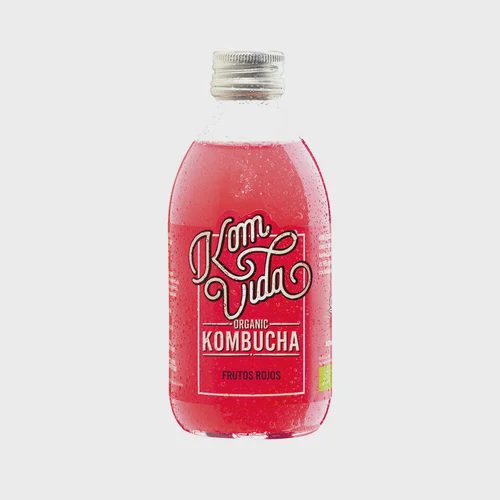 KOMVIDA Kambucha (bebida a partir de té) ecológica frutos rojos 750 ml.