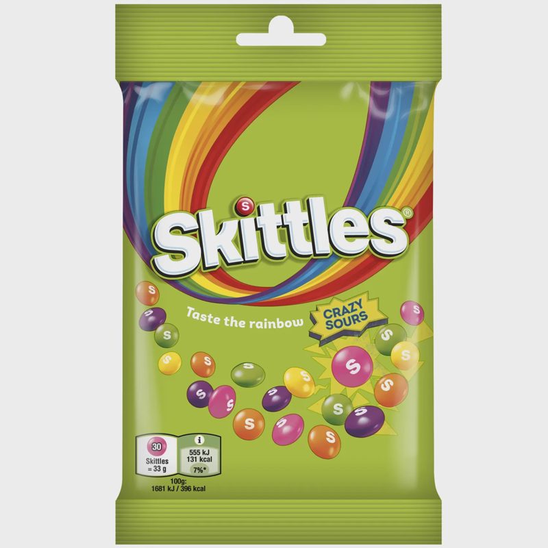 Rūgšt. vaisių sk. sald. SKITTLES CRAZY, 95 g