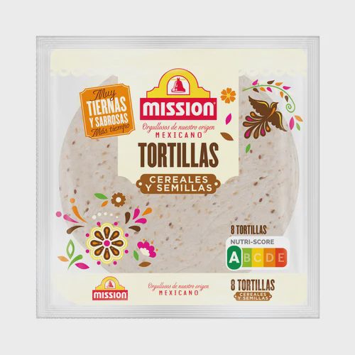 MISSION Tortilla de trigo con cereales y semillas 430 g.