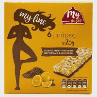 My Gusto My Line μπάρες κακάο-πορτοκάλι 6τεμ
