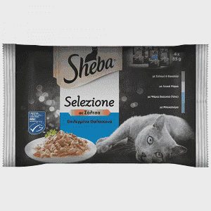 Sheba Φακελάκια Επιλεγμένα Με Θαλασσινά (4x85gr)