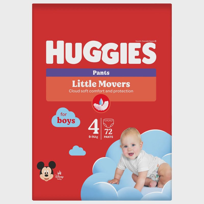 Sauskel.-kelnait.HUGGIES BOY(4)9-14kg,72vnt.