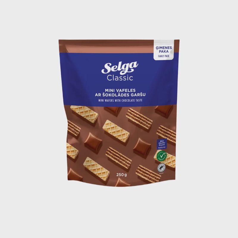 Šokolado skonio mini vafliai SELGA, 250 g
