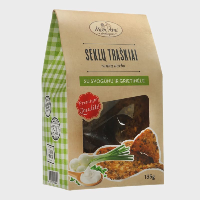 Sėklų traškiai su svog. ir griet.MON AMI,135g