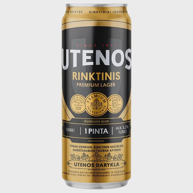 Alus UTENOS RINKTINIS, 5,2 %, 0,568 l