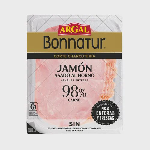ARGAL Bonnatur Corte charcutería Jamón asado al horno, cortado en lonchas enteras 125 g.