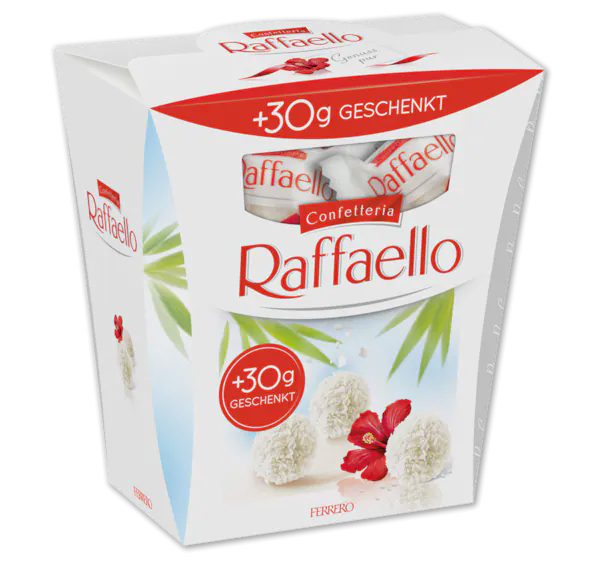 BONBONIERA RAFFAELLO PIATA, FERRERO, 260G