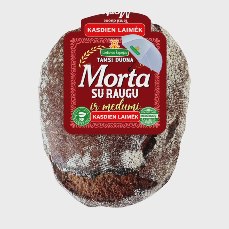 Tamsi raugo duona MORTA su medumi, 500 g