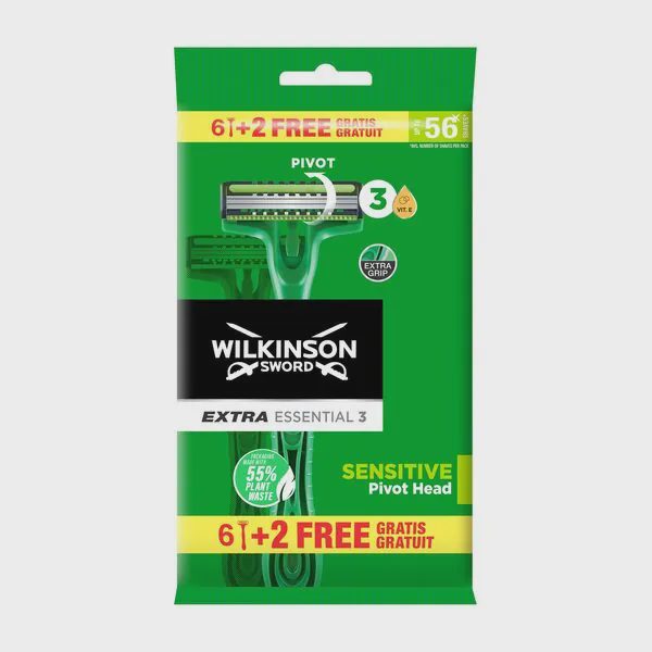 Extra Essential 3 - Wegwerpscheermesje 6+2 gratis