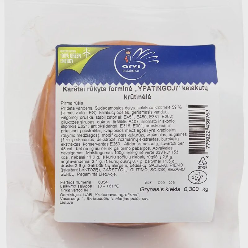 Karštai rūk. kalak. krūtinėlė Ypatingoji,300g