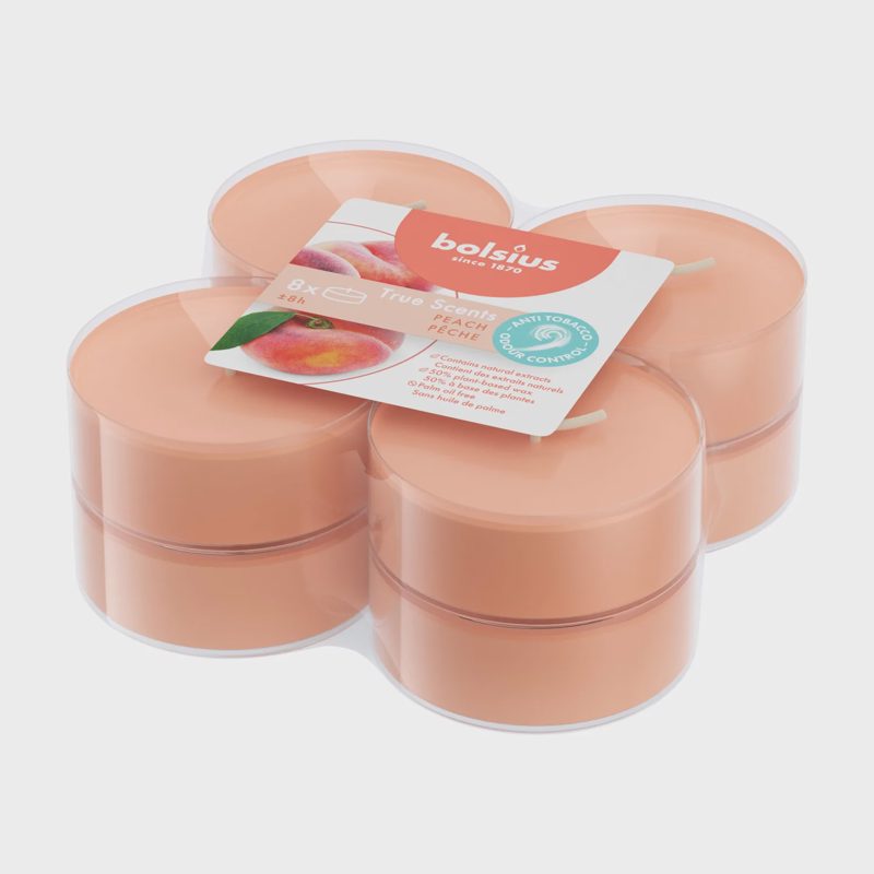 Kvep. skrid. žvakės BOLSIUS PEACH, 8 vnt.